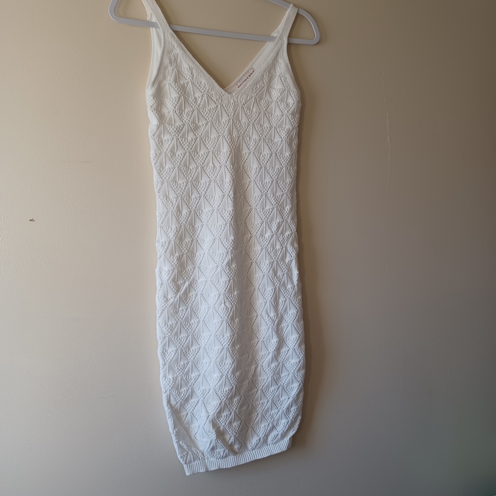 Willow White Textured Midi Dress